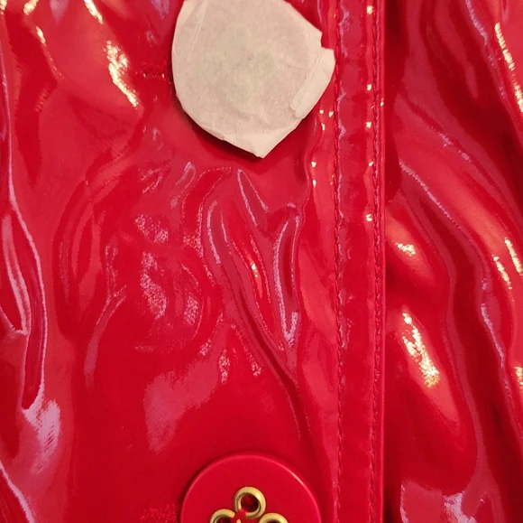 Jones New York Dennis Blasso Red Trench Coat Size S - Picture 4 of 6